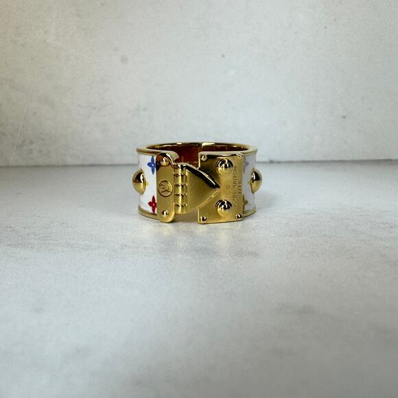 Louis Vuitton LV X TM Multicolor Ring Size M Murakami White/Gold New Rare - Picture 2 of 7